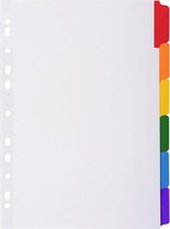 20x Tabbladen karton 160g - geplastificeerde gekleurde tabs + index - 6 tabs - A4, Wit