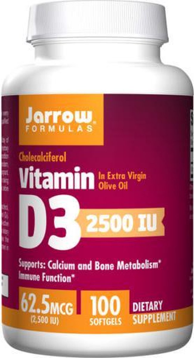 Vitamine D3, 2500iu x 100 softgels Jarrow Formulas