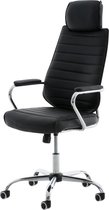Bureaustoel - Kantoorstoel - Design - Hoge rugleuning - Kunstleer - Zwart - 60x67x128 cm