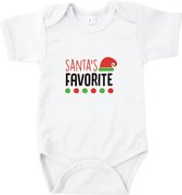 Rompertjes baby met tekst - Santa's favorite - Romper wit - Maat 62/68