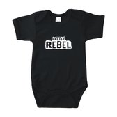 Rompertjes baby met tekst - Little Rebel - Romper zwart - Maat 62/68