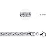 Gisser Jewels - Ketting - Ring Fantasie - 7.6mm Breed - Lengte 43cm - Gerhodineerd Zilver 925