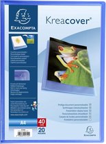 20x Kreacover® Chromaline Personaliseerbare showalbums PP met vaste rug - 20 tassen - 40 zichten - A4, Blauw
