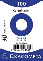 5x Pak 100 steekkaarten in folie - bristol effen niet geperforeerd - 55x74mm, Wit