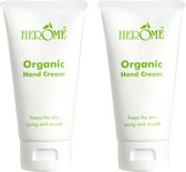 Herome Organic Hand Cream - 2 x 75ml voordeelverpakking - 100% alleen natuurlijke plantaardige oliën