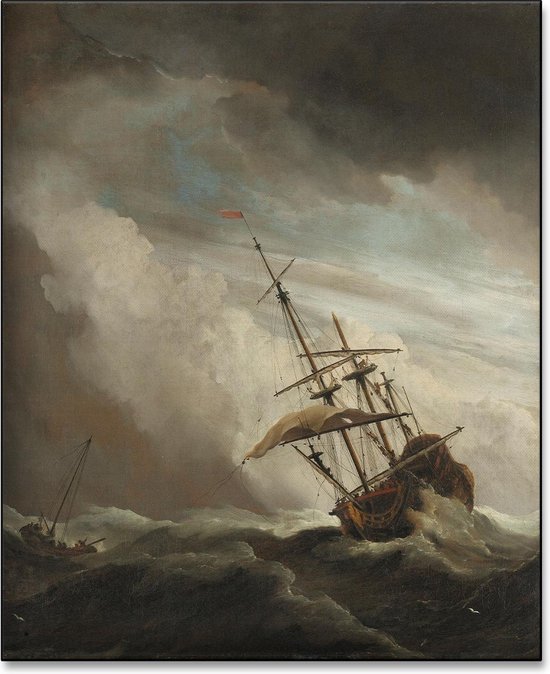 Canvas Schilderij De Windstoot - Willem van de Velde (II) - 70x100 cm