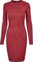 Dames jurk Ladies Peached Rib Dress burgundy