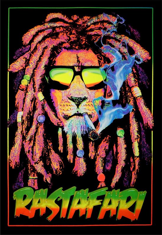 Rastafari - Blacklight Poster