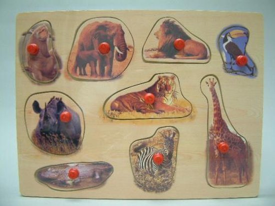 PolarB Carrello A Forma Di Animale Selvatico – Gioco In Legno A Traino, Puzzle Di Forme, Per Bambini Piccoli - 2