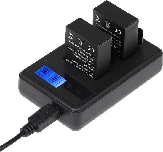 Chargeur de batterie double avec écran LCD pour GoPro Hero 3 / 3+ (chargeur  de... | bol.com