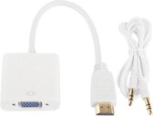 HDMI Male naar VGA Female + Audio Adapter Kabel | Wit / White | 20CM | Premium Kwaliteit