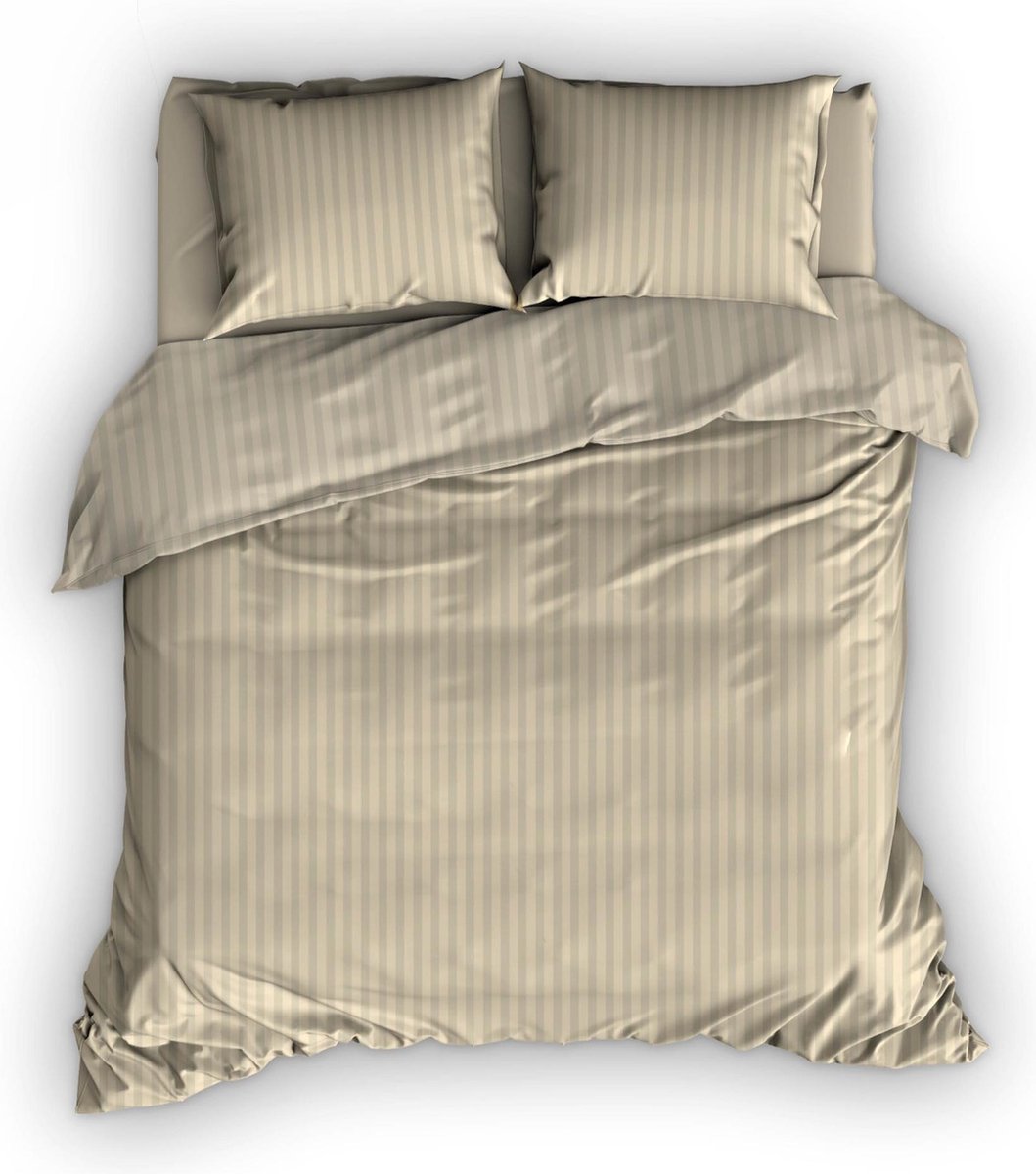 Dekbedovertrek Satin Dor Satijnstreep Sand 240x220 cm (Taupe / zand)