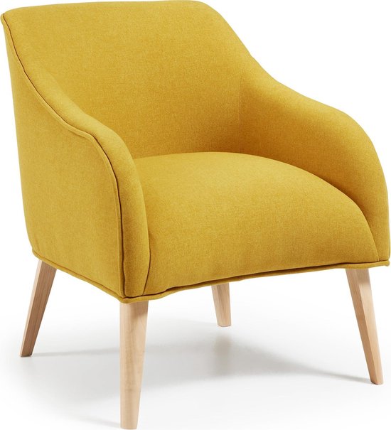 Kave Home Lobby - Fauteuil - jaune moutarde