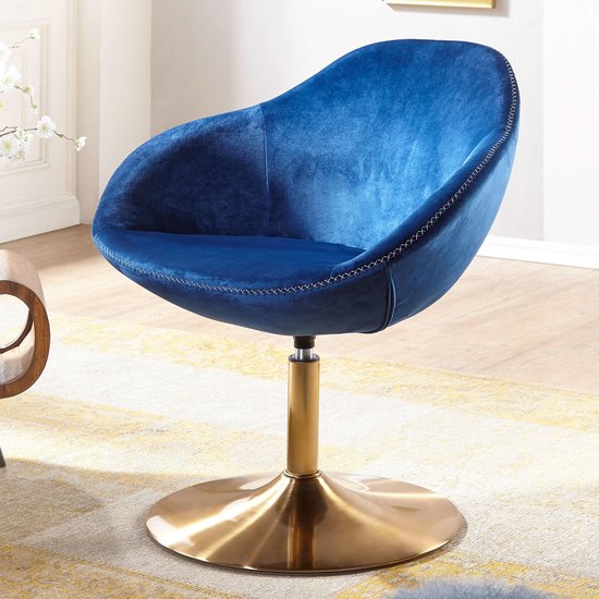 Chaise | Fauteuil pivotant | Fauteuil | Velours | Bleu | bol