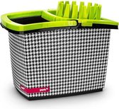 Rechthoekige emmer 15l met afneembare  mop-pers York "PEPITA" collection / kleur: citrus/zwart-wit