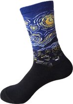 Kunst sokken - van Gogh - Sterrenwacht - Starry night - Blauw - maat 37-41