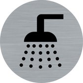 Panneau de porte - panneau de douche - douche - panneau - rond avec aspect acier inoxydable