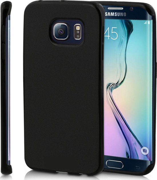 visueel Eerder Omtrek Samsung Galaxy S6 Edge Hoesje - Siliconen Back Cover - Zwart | bol.com