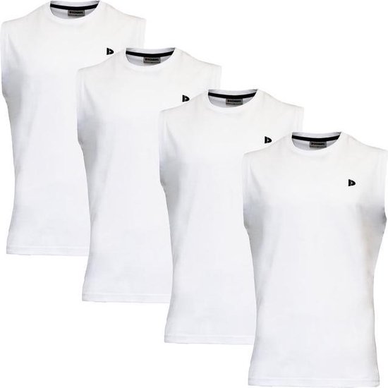 4-Pack Donnay T-shirt zonder mouw (589100) - Sportshirt - Heren - White (001) - maat XL