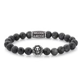 Rebel and Rose Lion Head Grey Silver Armband RR-8L025-S-17.5 (17.50 cm)