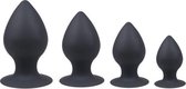 Buttplug set voor Gevorderden - 4 XXL Buttpluggen - Buttlug met Zuignap - Zwart