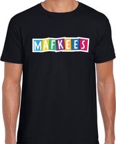 Mafkees fun tekst t-shirt zwart heren L