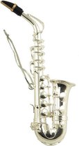 Kerstversiering saxofoon verzilverd