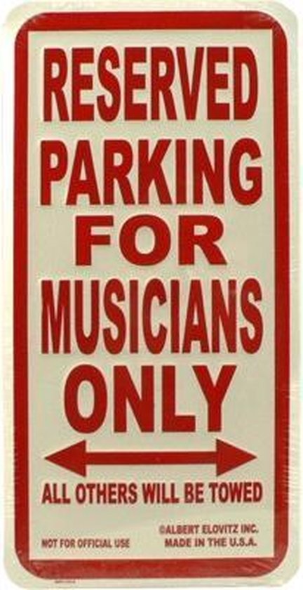 Parkeerbord 'Musicians Only'