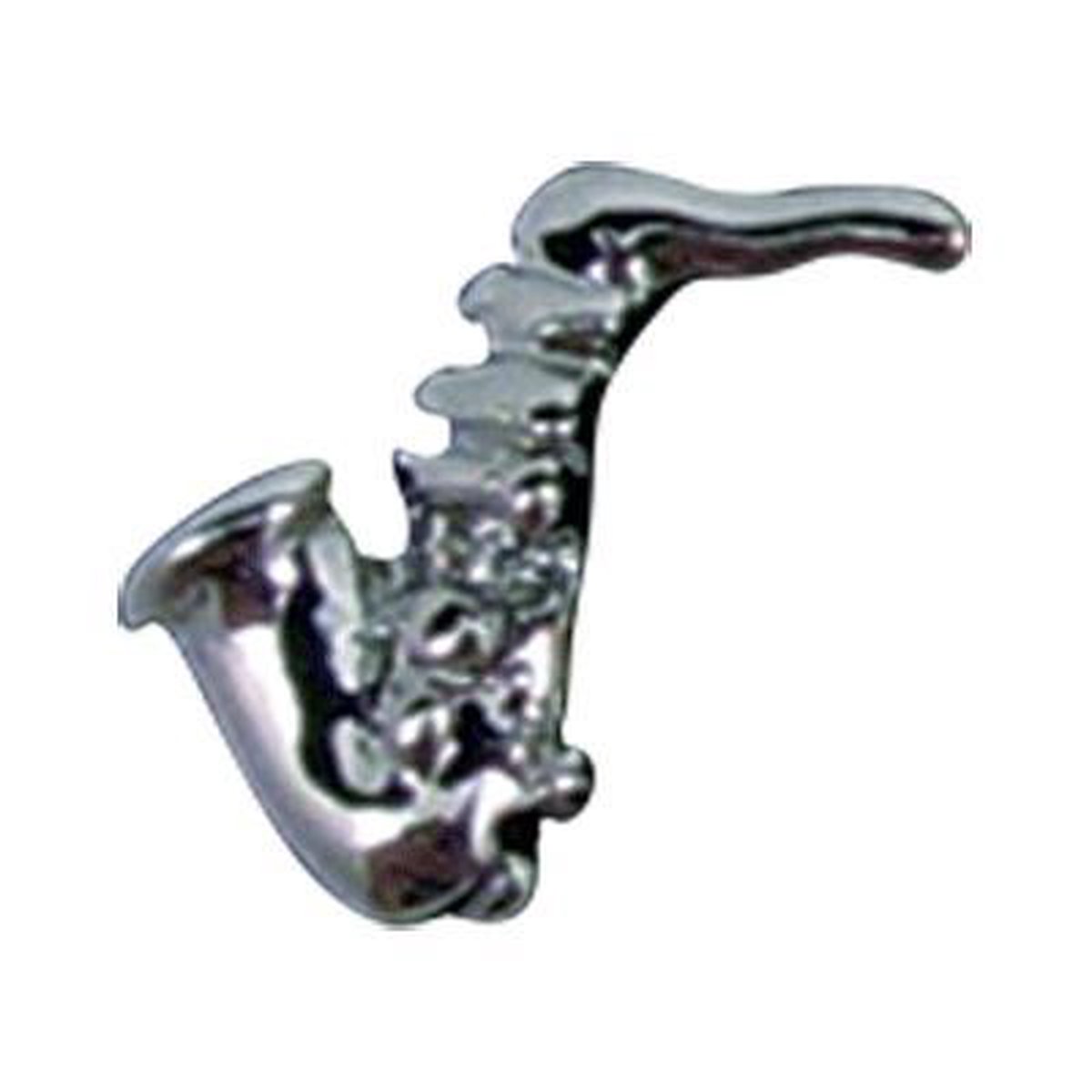 Armband medaillon, saxofoon, zilver