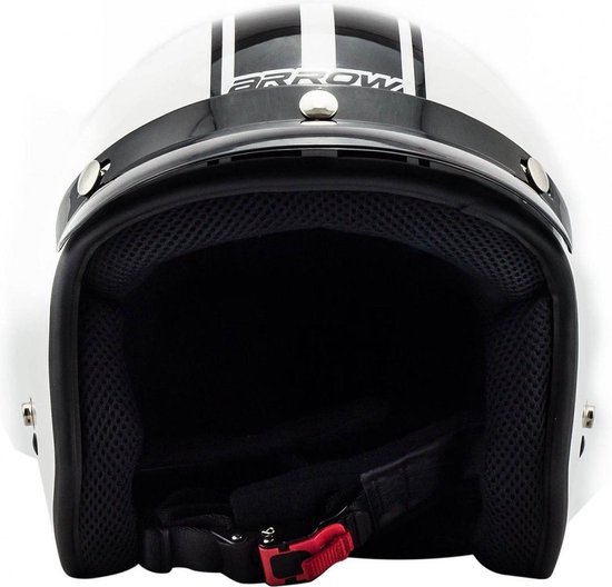 ARMOR AV48 wit retro open jethelm scooter helm, motorhelm, piloten helicopterhelm XXL...