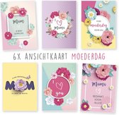 Kimago.nl - wenskaarten - kaartenset - ansichtkaarten - moederdag - bloemen - 6 stuks