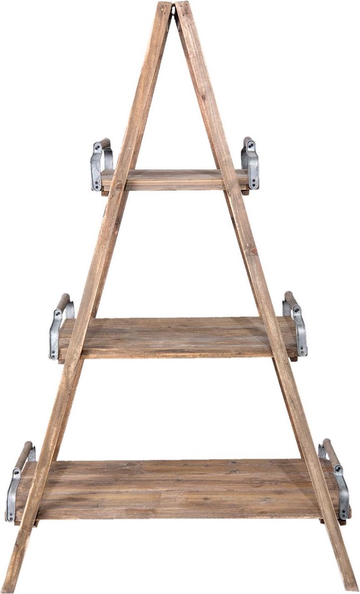 Rek | 100*50*164 cm | Bruin | Hout / ijzer | pyramide | staand | Clayre & Eef | 5H0365