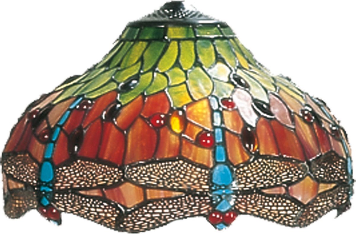 LumiLamp Lampenkap Tiffany 5LL-9202 Ø 30 cm - Meerkleurig Glas Glazen Lampenkap