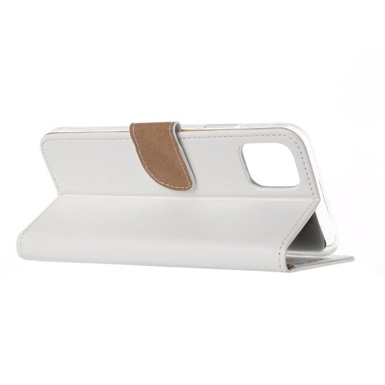 iPhone 11 Pro Max - Bookcase white - étui portefeuille + 2X Full Cover Tempered Glass écran en verre trempé