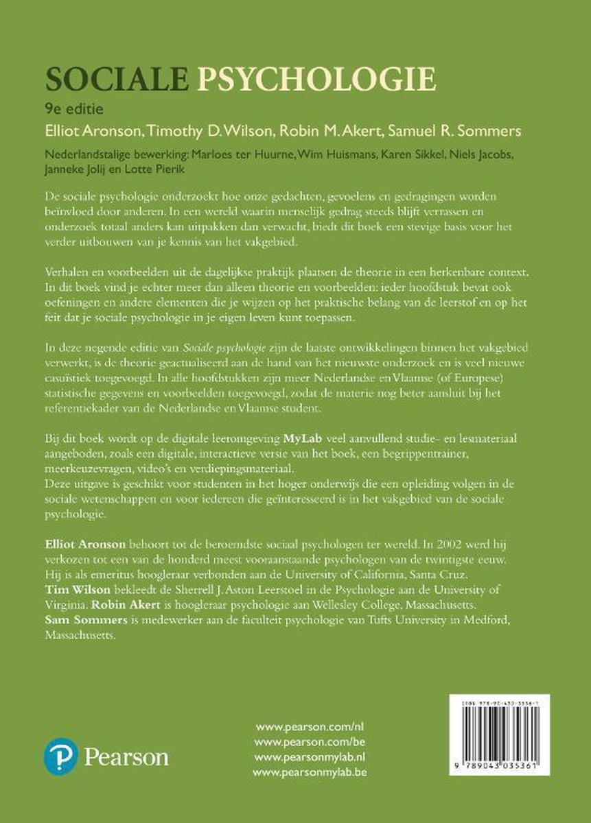 Sociale psychologie - back cover