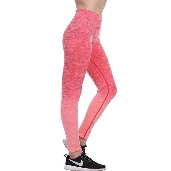 Fitness/Yoga legging - Fitness legging - LOUZIR sport legging Stretch - squat proof - OMBRE Rood Maat M