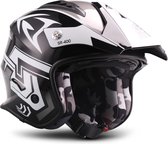 SOXON SR-401 STORM TITAN jethelm, scooter helm, motorhelm dames, heren met zonnescherm en vizier, hoofdomtrek 57 - 58 cm M Medium  ECE