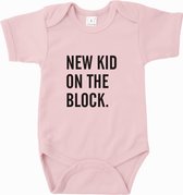 Baby rompertje New kid on the block | Korte mouw 62/68 Licht roze