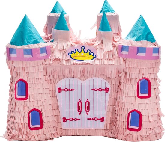 Foto: Pi ata prinsessen kasteel roze 42 x 42 x 15 cm party stars