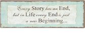 Clayre & Eef | Magneet (Every story) | Groen | Ijzer | rechthoekig | Every story has an end but in life every end is just a new
