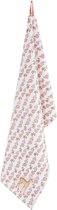 Keukendoek | 50*85 cm | Roze | 100% Katoen | rechthoek | hert en bloemen | Clayre & Eef | SWD42C-1