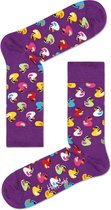 Happy Socks Rubber Duck Heren Sokken  | Maat 41-46 | Paars met gekleurde badeendjes