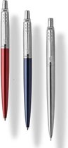 Parker Jotter London Trio Discovery-geschenkset met pennen en potlood: balpen (Koningsblauw), gelpen (Rood Kensington) en vulpotlood (roestvrij staal)