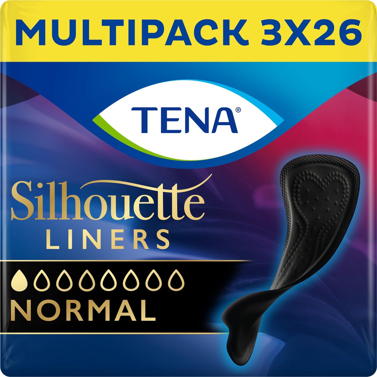 TENA Silhouette Noir Inlegkruisjes - 3 x  26 stuks - voor urineverlies (incontinentie) - TENA