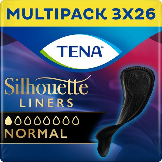 TENA Silhouette Noir Inlegkruisjes - 3 x 26 stuks - voor urineverlies  (incontinentie) | bol.com