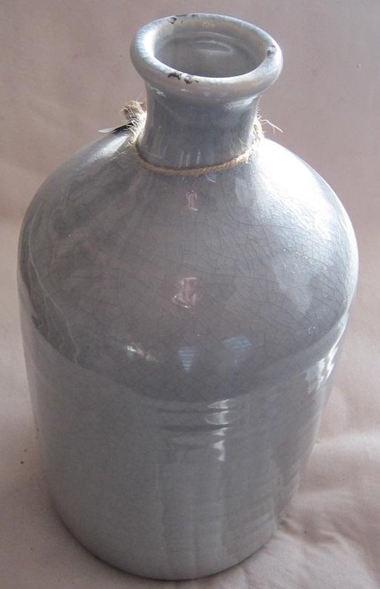 Verminderen Kelder Versterken Grote aardewerk vaas in vintage grijs, 34 x 18 cm | bol.com