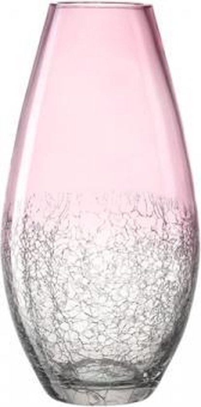 Keer terug Wolk advocaat Leonardo Tulipano Vaas glas roze 31 cm | bol.com