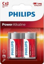 4x Philips C batterijen 1.5 V - LR14 - alkaline - batterij / accu