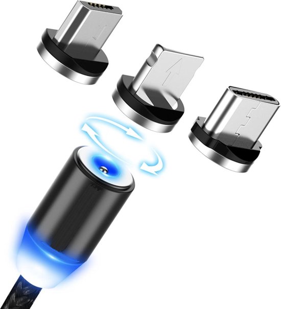 spectrum Oefening calcium Magnetische oplaadkabel Zwart / Geschikt voor USB naar USB-C / Samsung /  Huawei / Fast... | bol.com