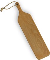 Tapas plank / brood plank / snij - serveerplank - Teak hout - langwerpig 60cm x 14cm x 1,8cm met steel - Handmade